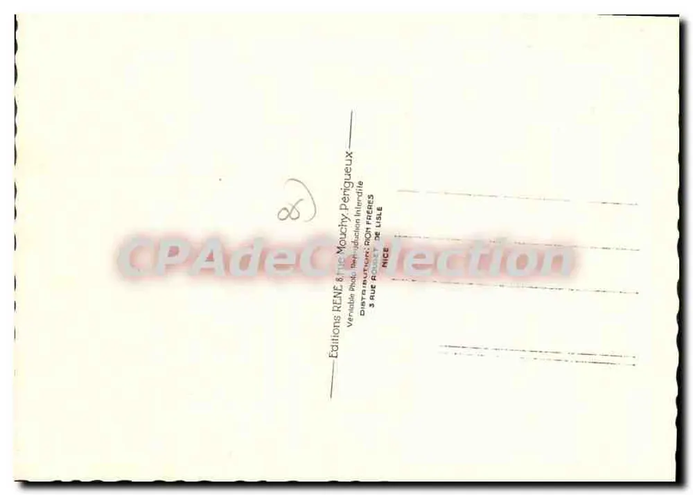 Juan-les-Pins: A Praia — Éditions RENÉ & Mouchy Pénigueux, n° 261 - Verso