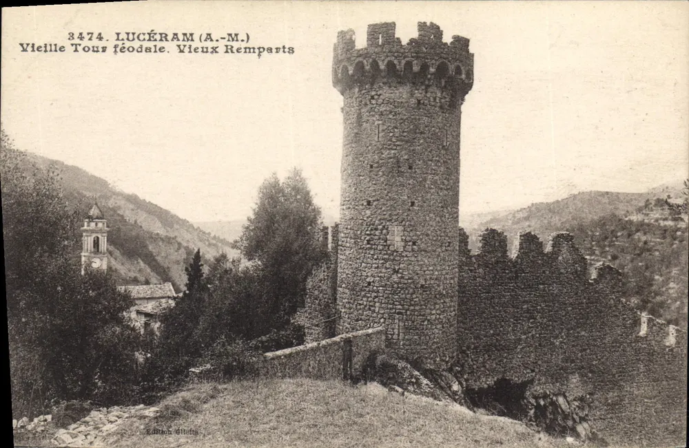 Lucéram (A.M.) — Alte feudale Turm und alte Mauern — Edition Allutta, Nr. 3474 - Vorderseite