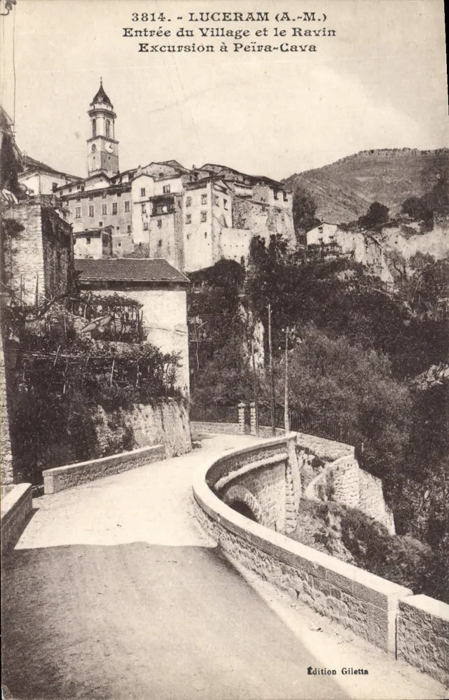 Luceram (A.-M.) — Eingang zum Dorf und der Schlucht — Ausgabe Giletta, Nr. 3814 - Vorderseite