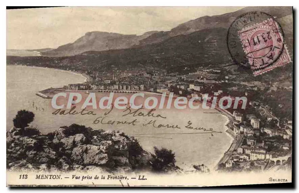 Menton — Vista tirada da Fronteira — LL. SELECTA - Frente
