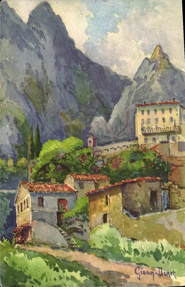 Menton: Il Ravin del Ponte-Santo-Luigi — stampato in Svizzera — editore G. Burel - Recto