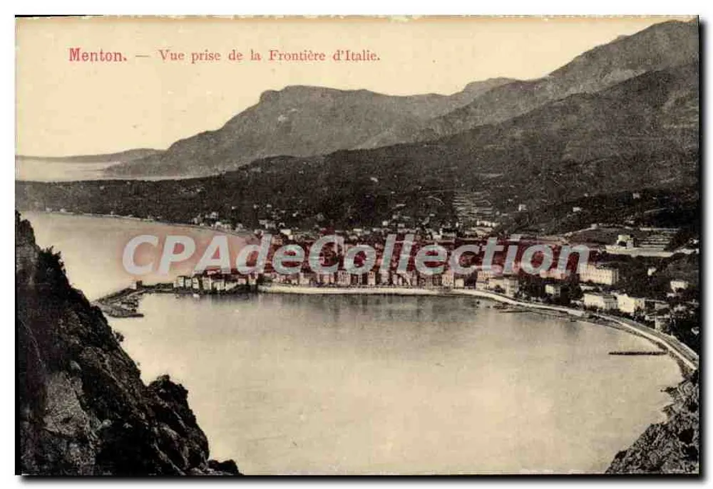 Menton — Vista tirada da Fronteira da Itália — CPAPHIL de Coleção - Frente