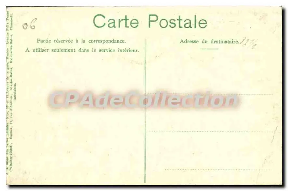 Menton — Vista tirada da Fronteira da Itália — CPAPHIL de Coleção - Verso