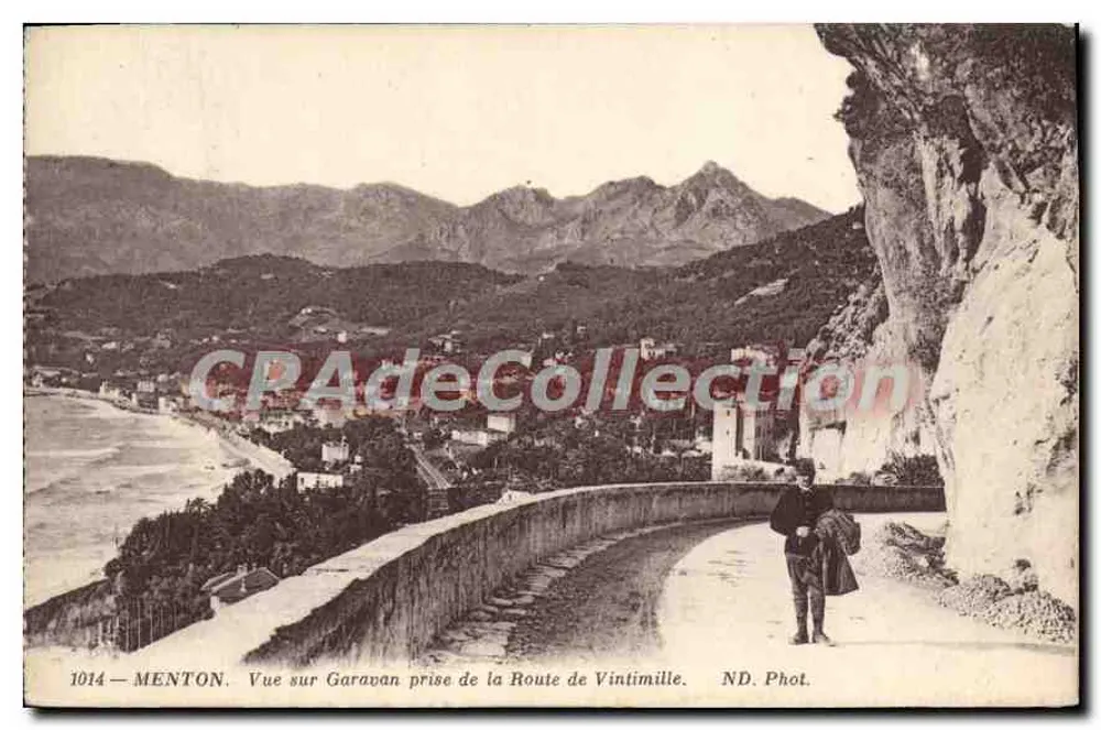 Menton — Ansicht über Garavan von der Route de Vintimille — ND. Phot. - Vorderseite
