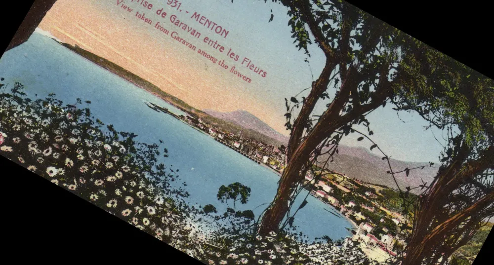Vista de Menton — toma de Garavan entre as flores — Edição Greta, n° 8 - Frente