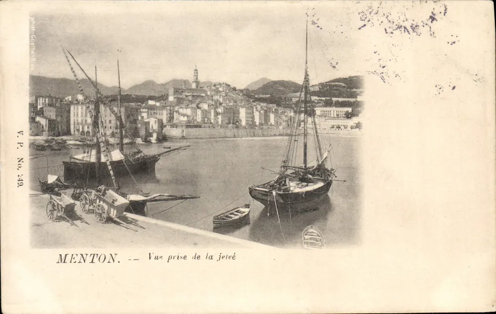 Menton — Vista tirada da ponte — Fot. Guetta-M. 249 - Frente