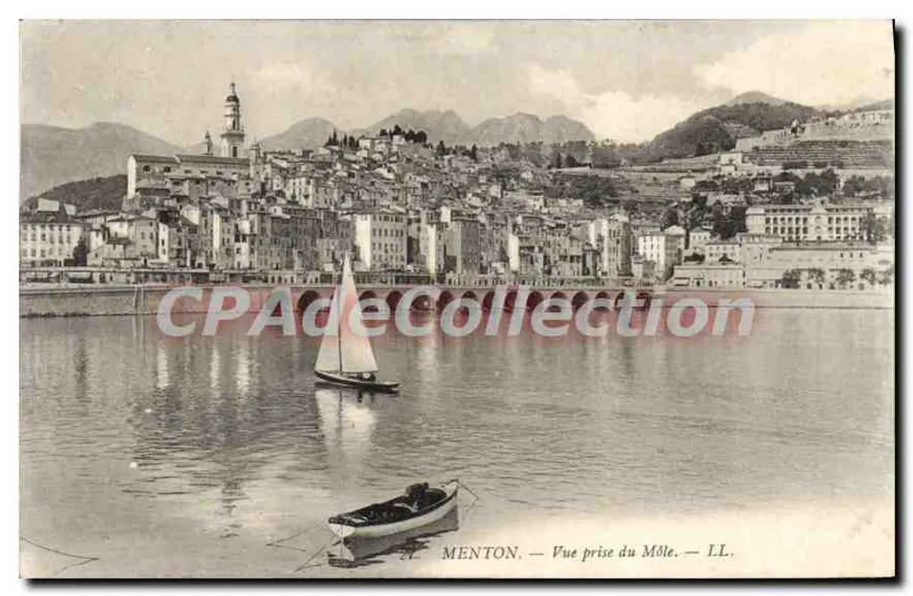 Menton — Vista tirada do Môle — LL. - Frente