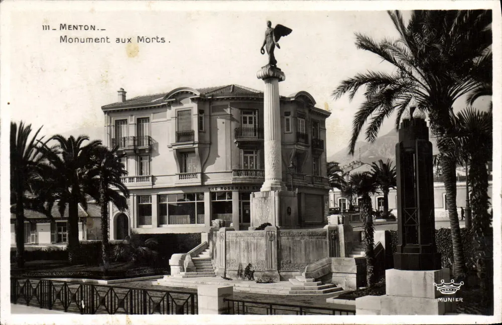 Menton — Monumento aos Mortos — Edições Part Munier, n° 111 - Frente
