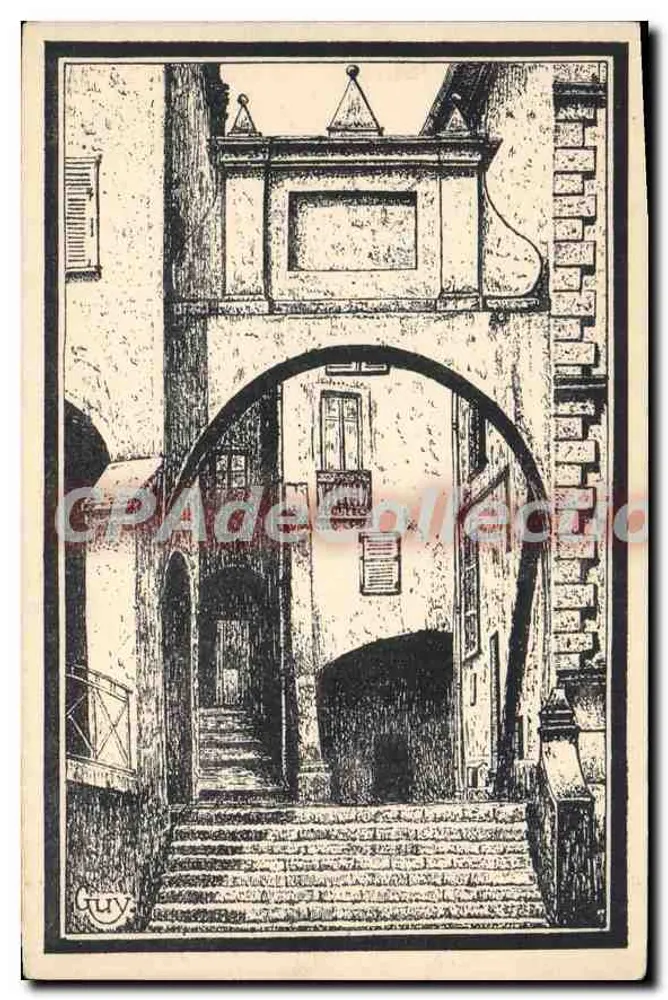 Menton — Velha Rua — Carte Postale "Guy" - Frente