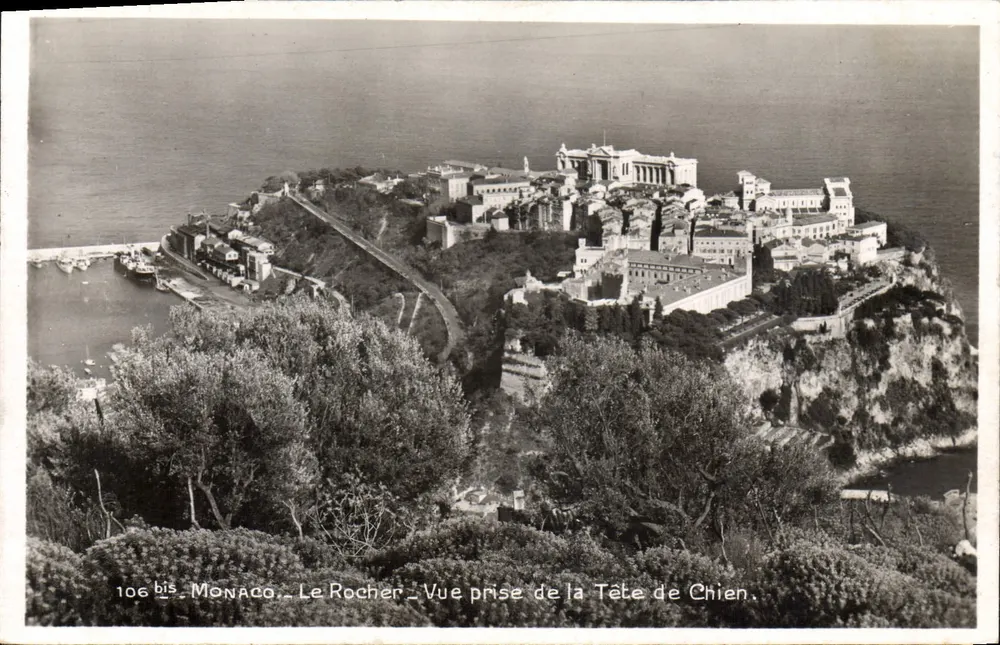 Monaco - Le Rocher - Vue prise de la Tête de Chien — Éditions de Cigognes, n° 106 bis - Recto