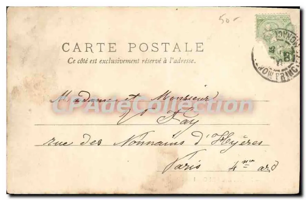 Monte-Carlo - Os Moinhos — Vista de um kiosque em ferro forjado — Edição Giletta, Nice, n°605 - Verso
