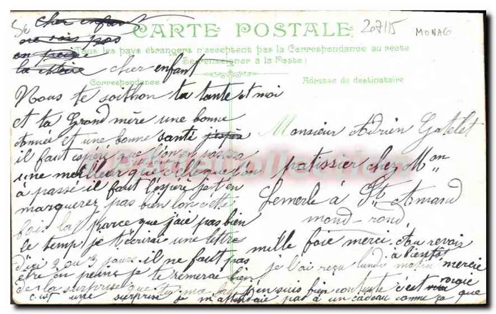 Mônaco. Vista geral da Principalidade — editor H.V. n°33 - Verso