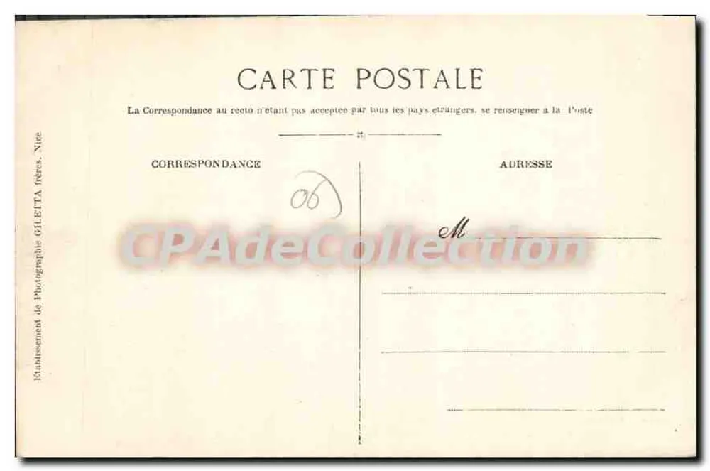 Monte-Carlo — Vista geral tirada de Beausoleil — Editor Gileta, Nice, n° 771 - Verso