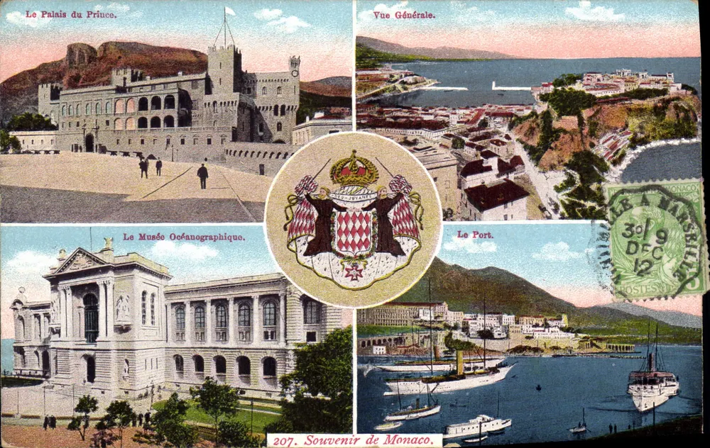 Monaco — Palast des Prinzen, Ozeanografisches Museum, Hafen — Erinnerung an Monaco, n°207 - Vorderseite