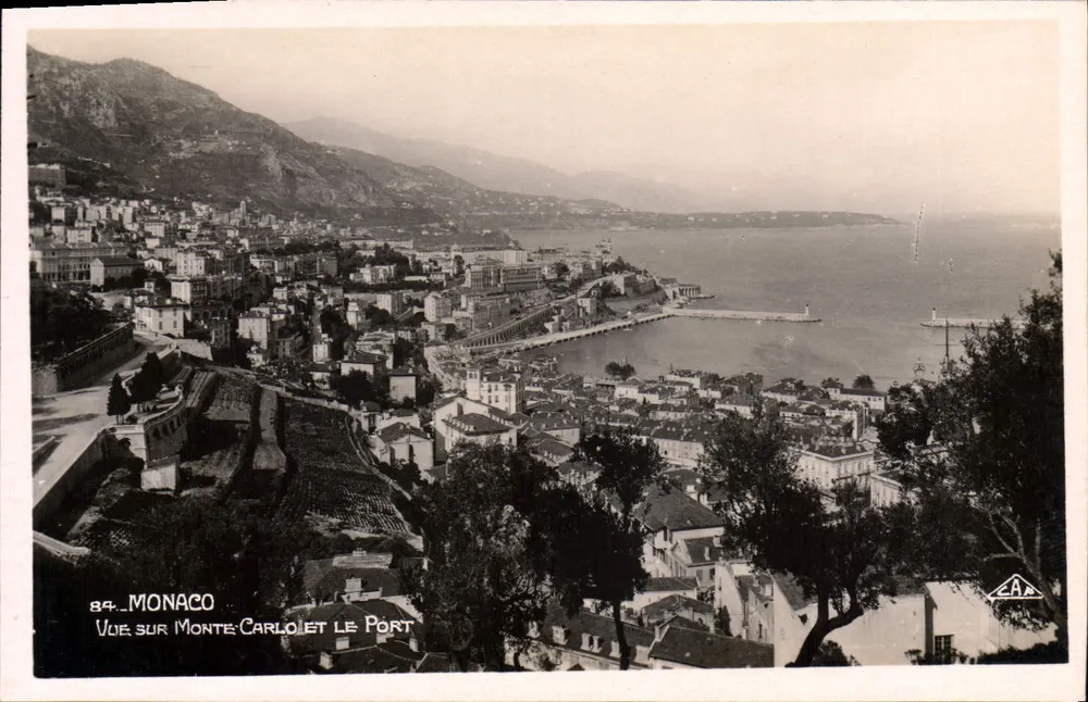 Monaco — Ansicht von Monte-Carlo und dem Hafen — Verlag A. P. Strasbourg - Vorderseite