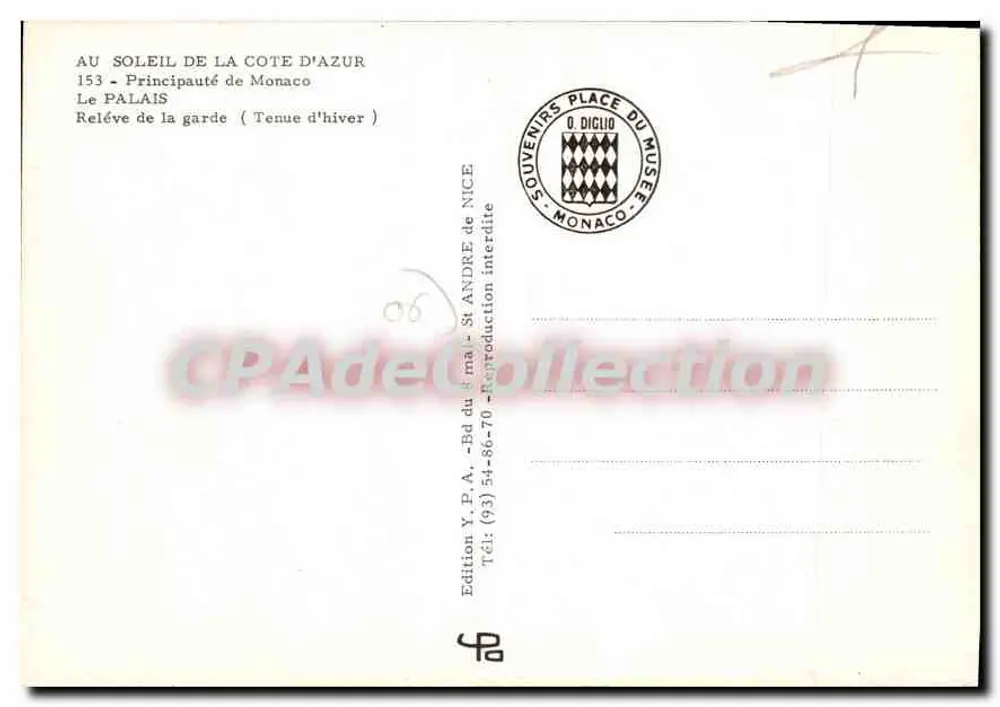 Wacheübergabe — Winteruniform — Edition Y.P.A. - St André de Nice - Rückseite