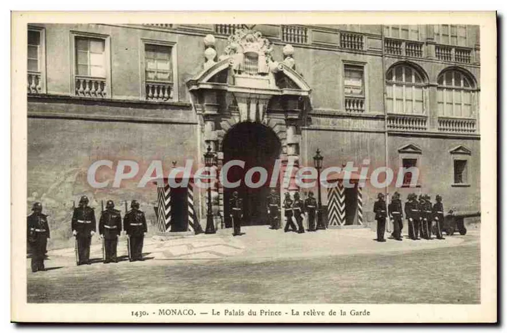 Monaco — Das Palais des Prinzen — Die Wacheübergabe — Antike Ansichtskarte n°1430 - Vorderseite