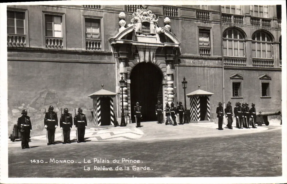 Monaco — Das Palais des Prinzen. Die Wacheübergabe — Edition La Cigogne, Nice - Vorderseite