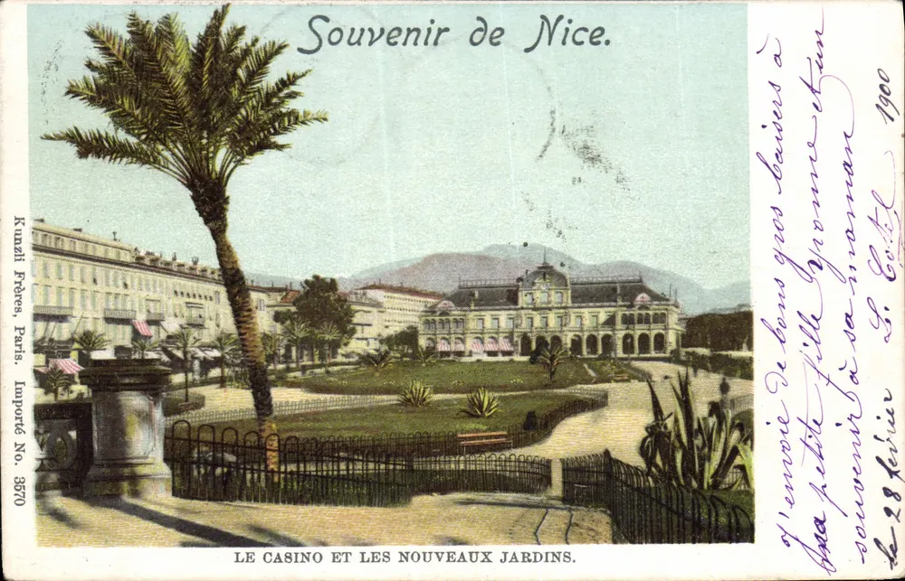 Nice — Das Casino und die neuen Gärten — Kunzli Frères, Paris, Nr. 3570 - Vorderseite