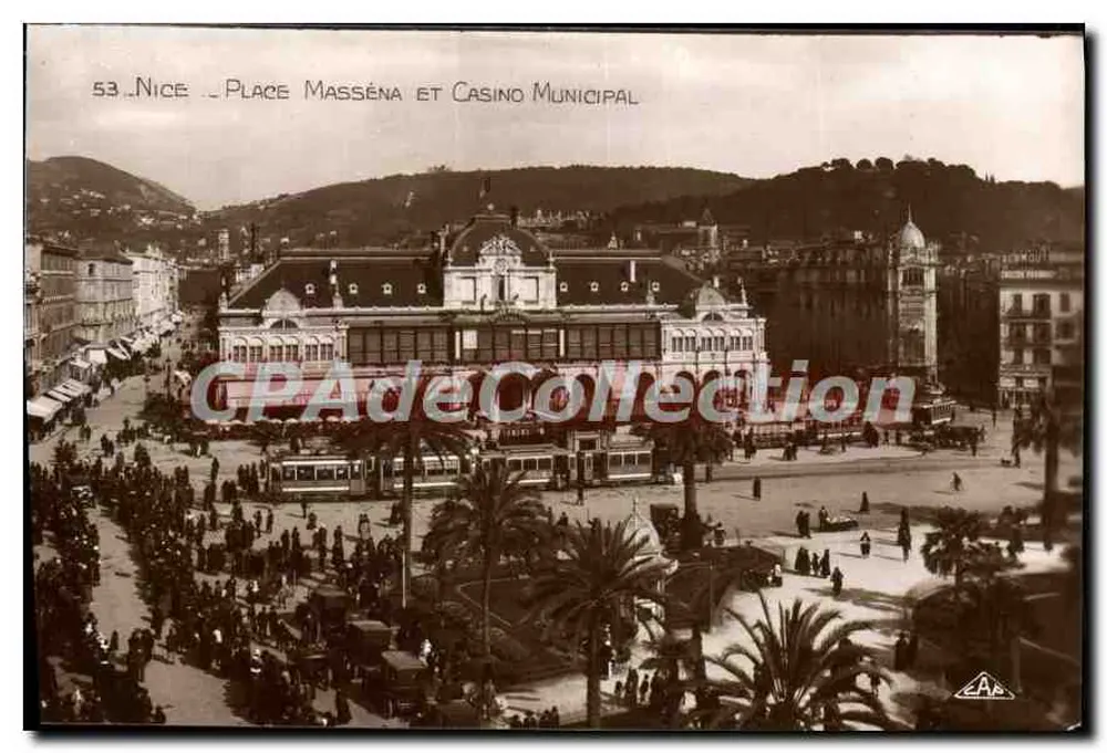 Nizza - Place Masséna und Municipales Casino — Verlag C.A.P. Strasbourg, Nr. 53 - Vorderseite