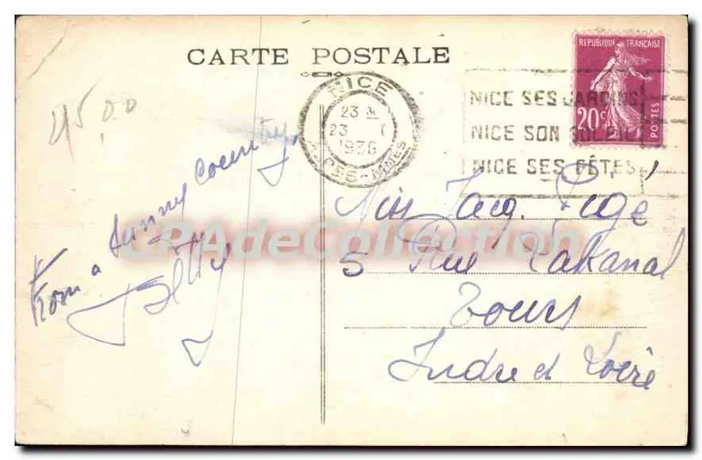 Nice - Calçada dos Estados Unidos — Munier, n°23 - Verso