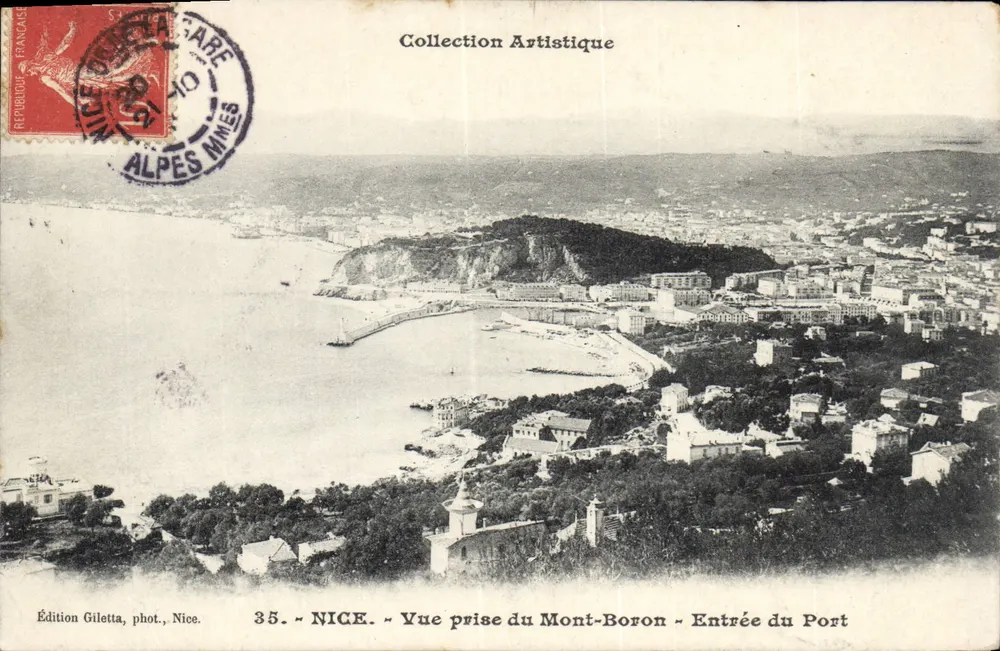 NICE — Aussicht vom Mont-Boron — Eingang zum Hafen — Edition Giletta, photo., Nice, n° 35 - Vorderseite