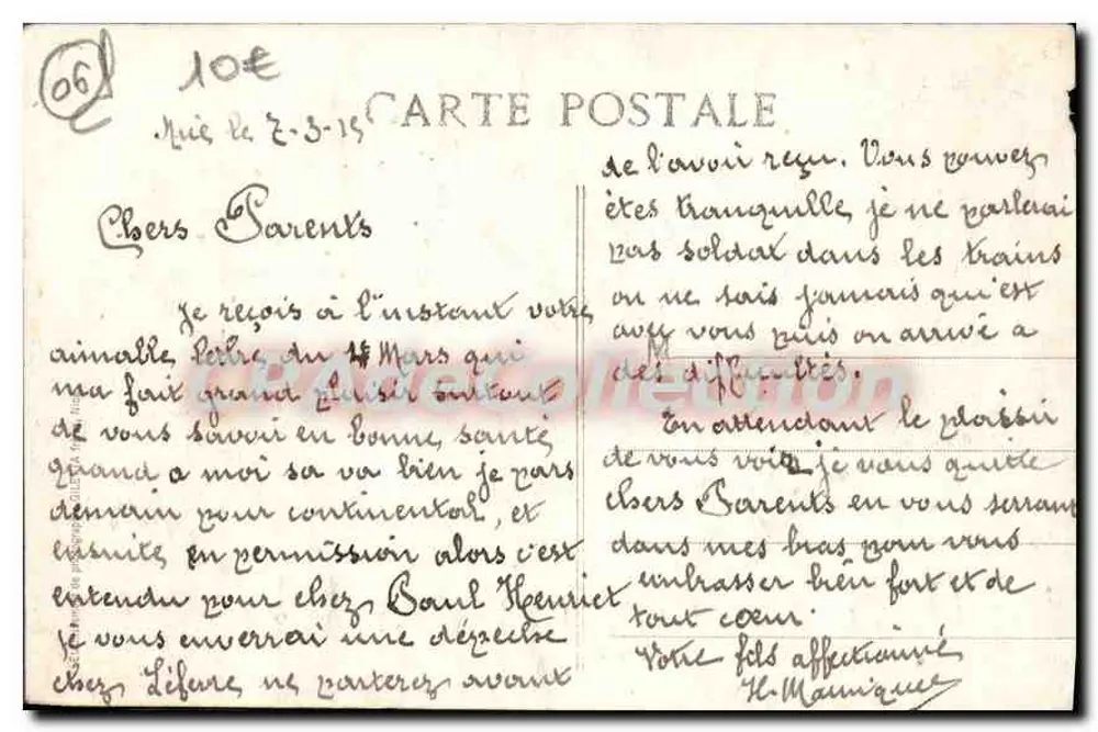 Nizza - Place Garibaldi — Ansicht der Place mit Denkmal und Café — Verlag Léonard, Nr. 171 - Rückseite