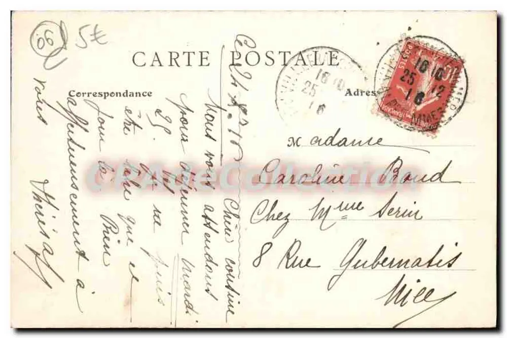 Nice - A Promenade dos Ingleses — Edição V. Mouska, 12 Rue Paradis, Nice - Verso