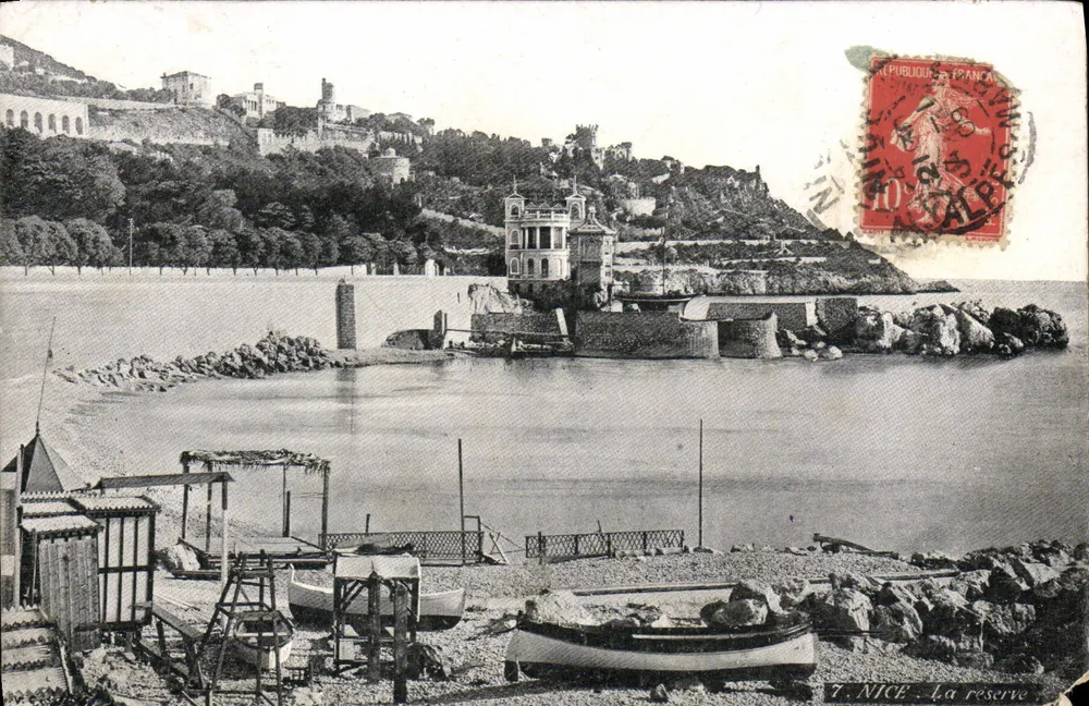 Nice - A reserva — vista do porto e do castelo — editor T. NICE, n°7 - Frente