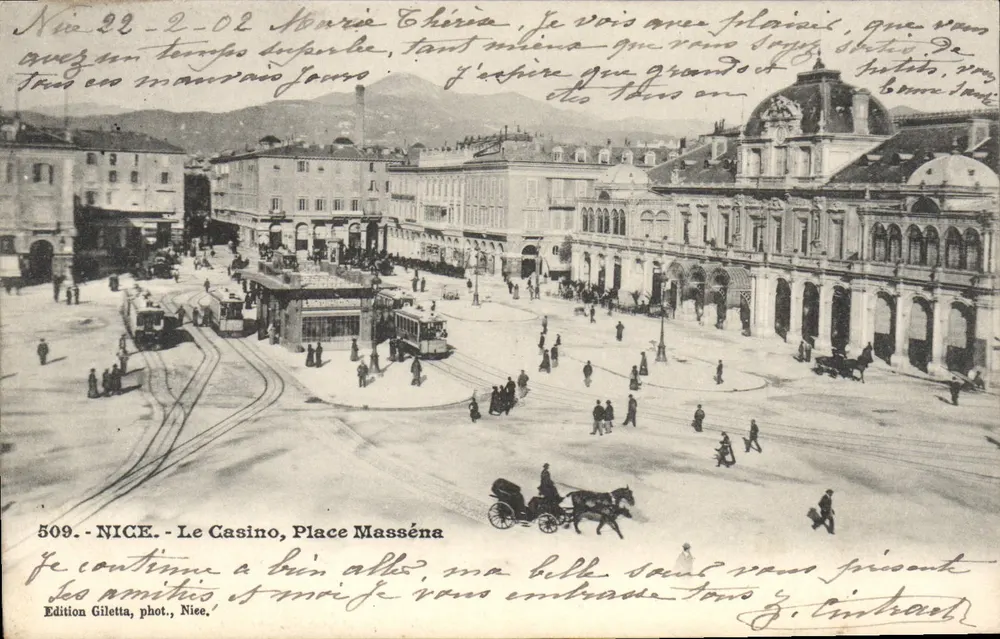 Nizza - Het Casino, Place Masséna — Uitgave Gilletta, n°509 - Voorkant