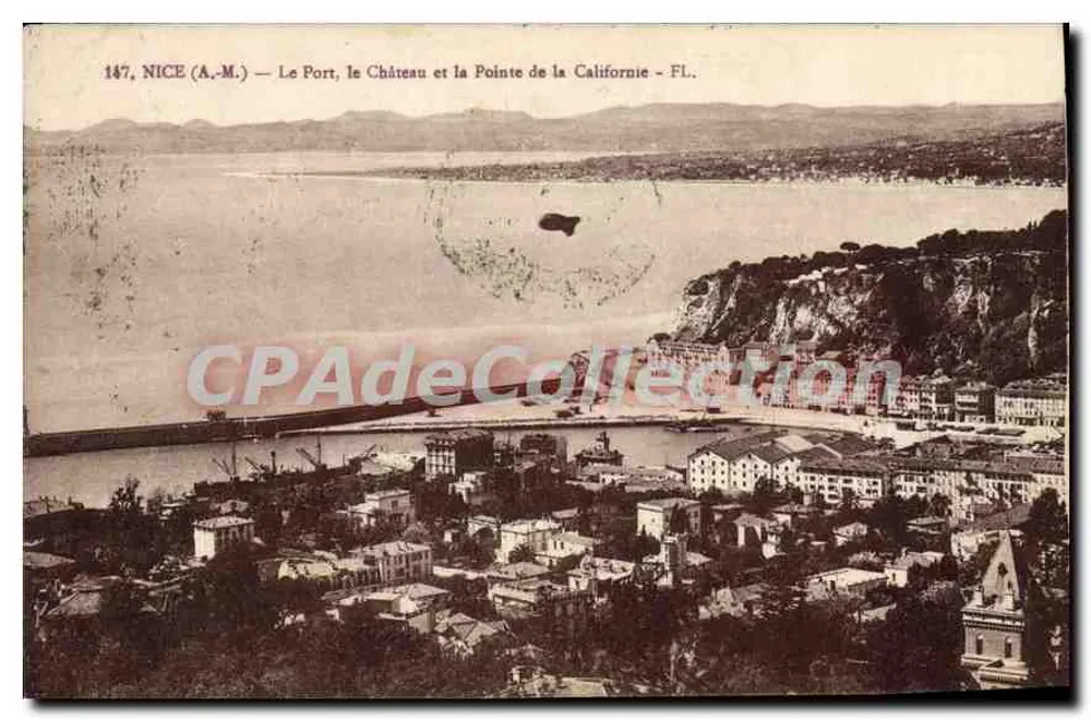 Nice (A.-M.) — Der Hafen, das Schloss und die Spitze Kaliforniens — FL. - Vorderseite
