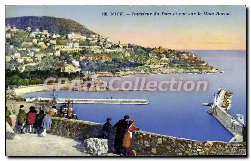 NICE — Innenansicht des Hafens und Blick auf den Mont-Boron — G. LEMAITRE & Cie, NICE, n°118 - Vorderseite