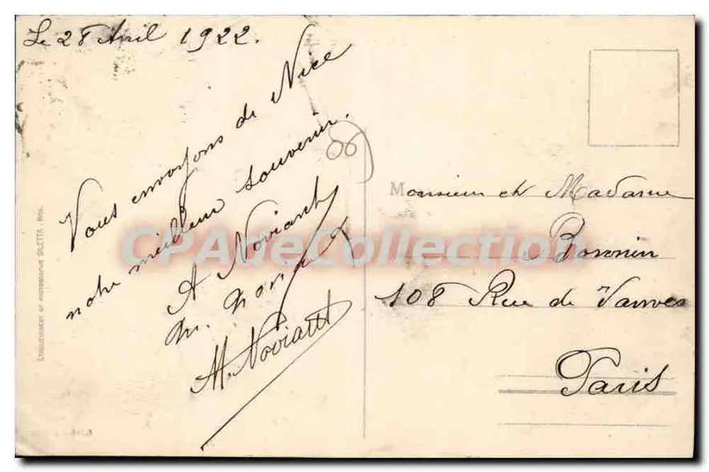 Nice - Promenade dos Ingleses — Edição Giletta, n°25 - Verso