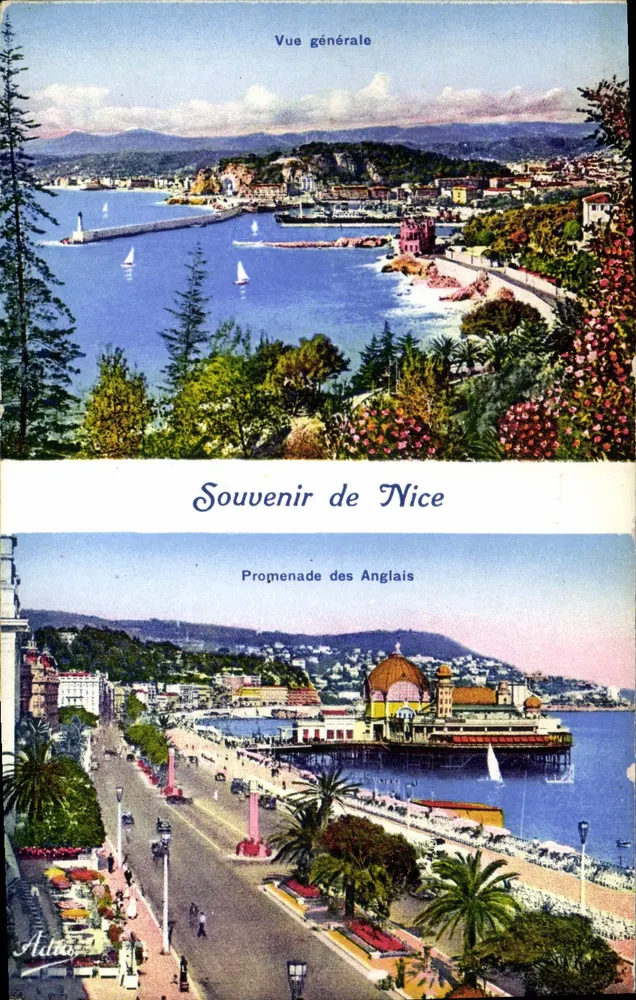 Visão geral — Lembrança de Nice — Promenade dos Ingleses — A.D.A. (St-Roch) XXXVIII - Frente