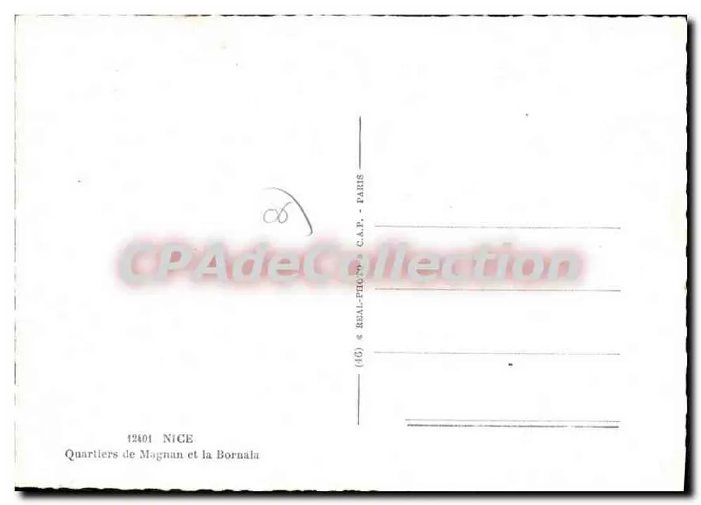 Nice — Bairro de Magnan e a Bornala — REAL-PHOTO - PARIS - Verso