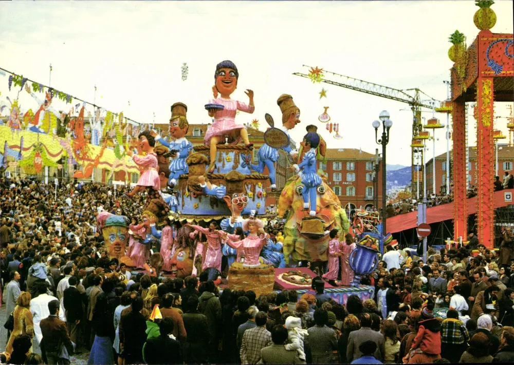 Karneval von Nice — Die Bäckerei der Königin Pédauque — Presses-Diffusion SA, 12 quai Antoine-Hachette, Monaco - Vorderseite