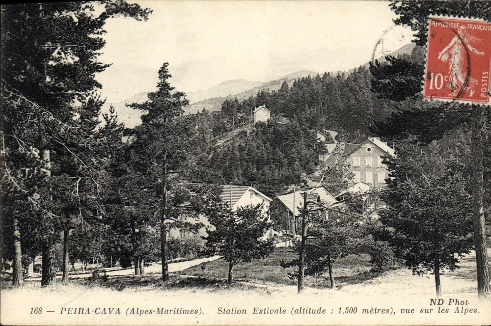Peira-Cava (Alpes-Maritimes) — Sommerstation (Höhe: 1500 Meter), Blick auf die Alpen — ND Phot. - Vorderseite