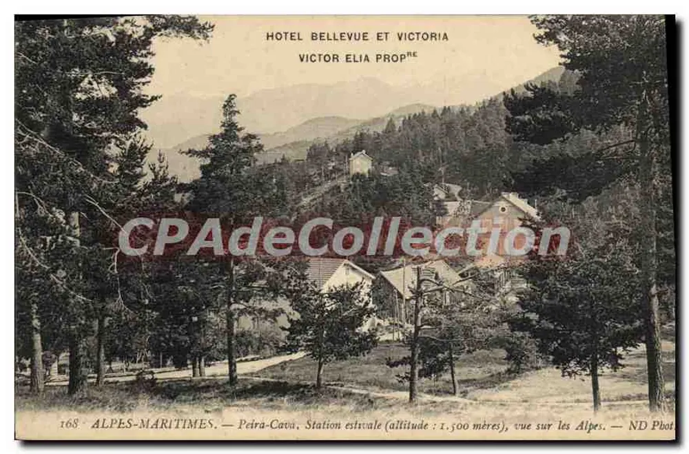 Peïra-Cava — Ansicht der Alpen — Hotel Bellevue und Victoria, Victor Elia Propre - Vorderseite