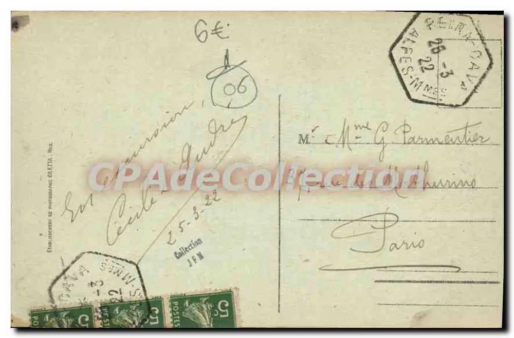 Esportes de inverno em PEIRA CAVA - Regiões de Nice (alt. 1500m) — Edit. A. Gal, Tabacs, n° 3684 - Verso