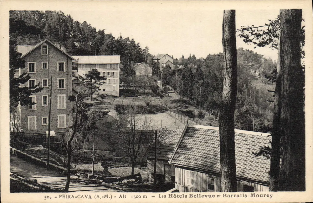 Peira-Cava (A.-M.) — Hotels Bellevue und Barralis-Mourey — HÖHE 1500 m — Edition Toselli - Vorderseite