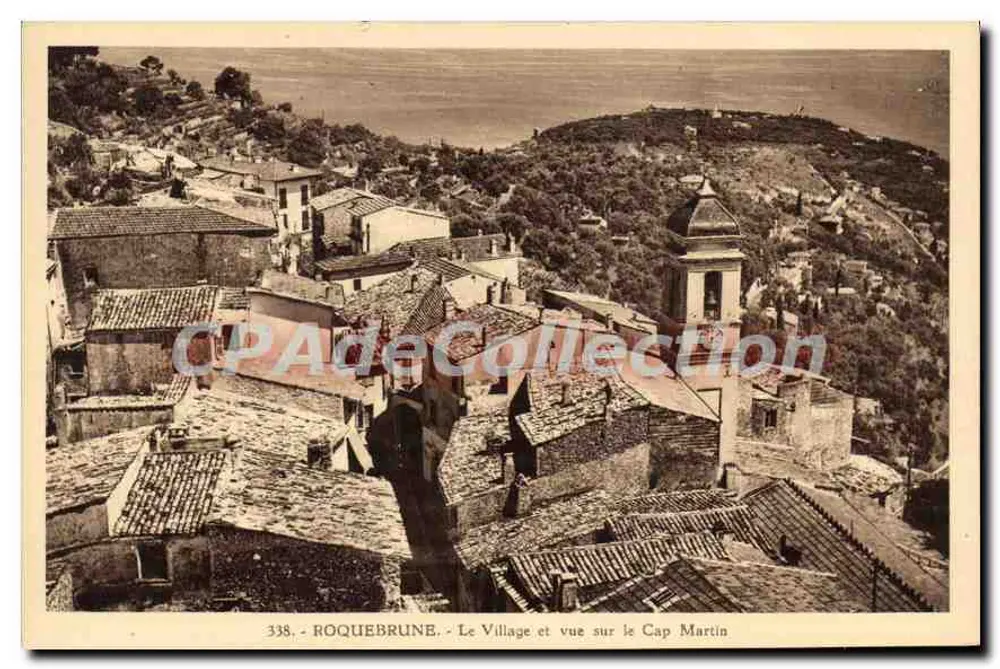 Roquebrune - Blick auf das Dorf und den Cap Martin - Grimaldi Edition, Monaco - Vorderseite
