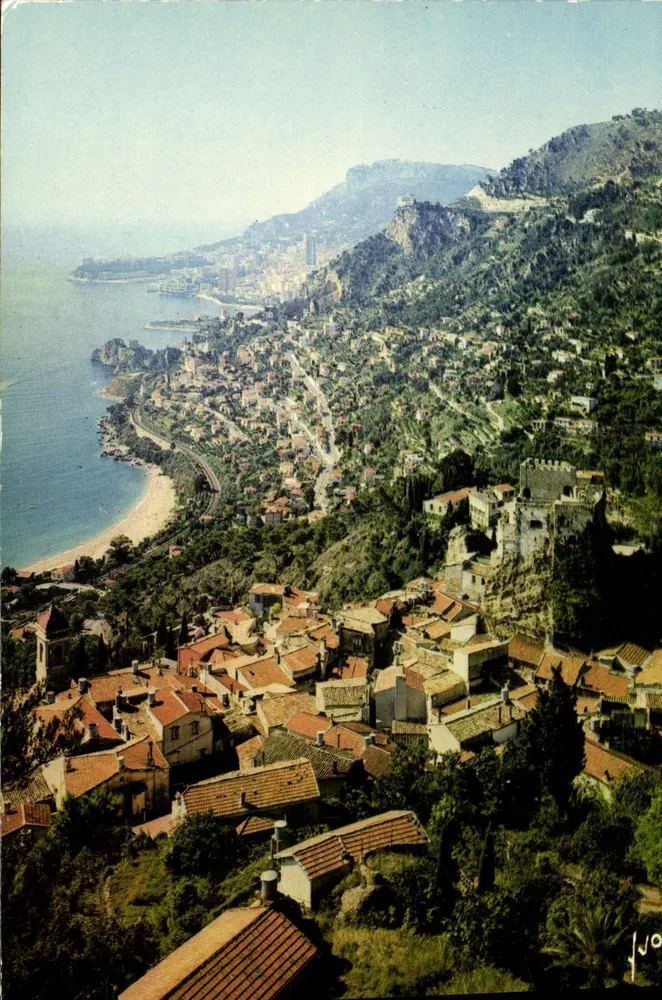 Roquebrune-Cap-Martin — O Velho Village, o Castelo Feudal e a Riviera em direção a Mônaco — Edições Jean-Jaures - Frente