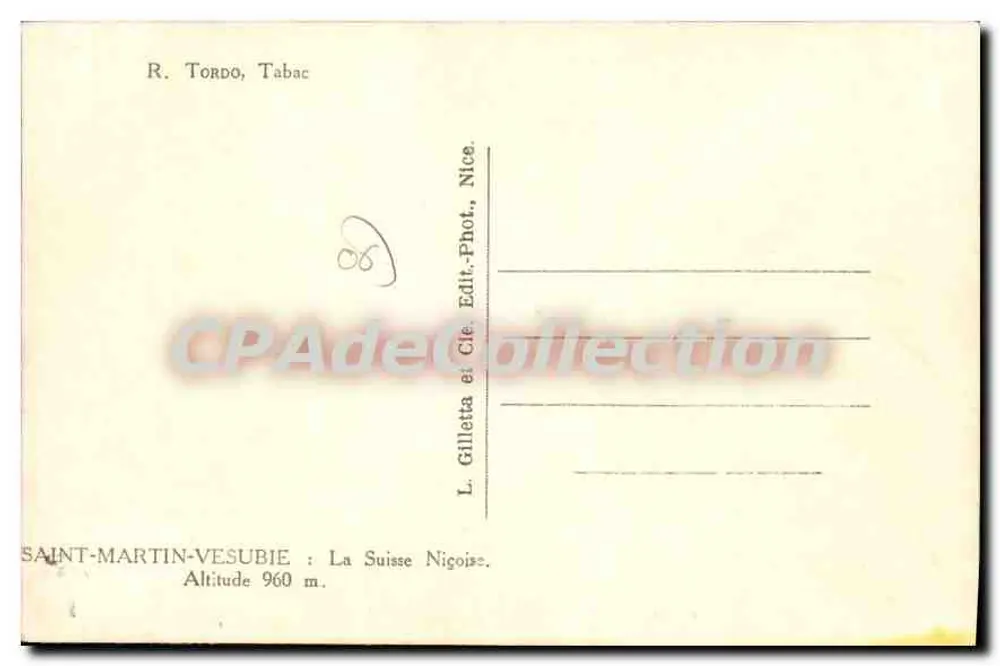 Saint-Martin-Vesubie — Die Schweiz Nigra — Verlag L. Gilletta, Nice - Rückseite