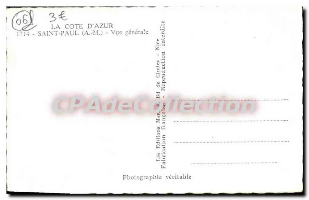 Saint-Paul-de-Vence — vista geral — Éditions Françaises - Verso
