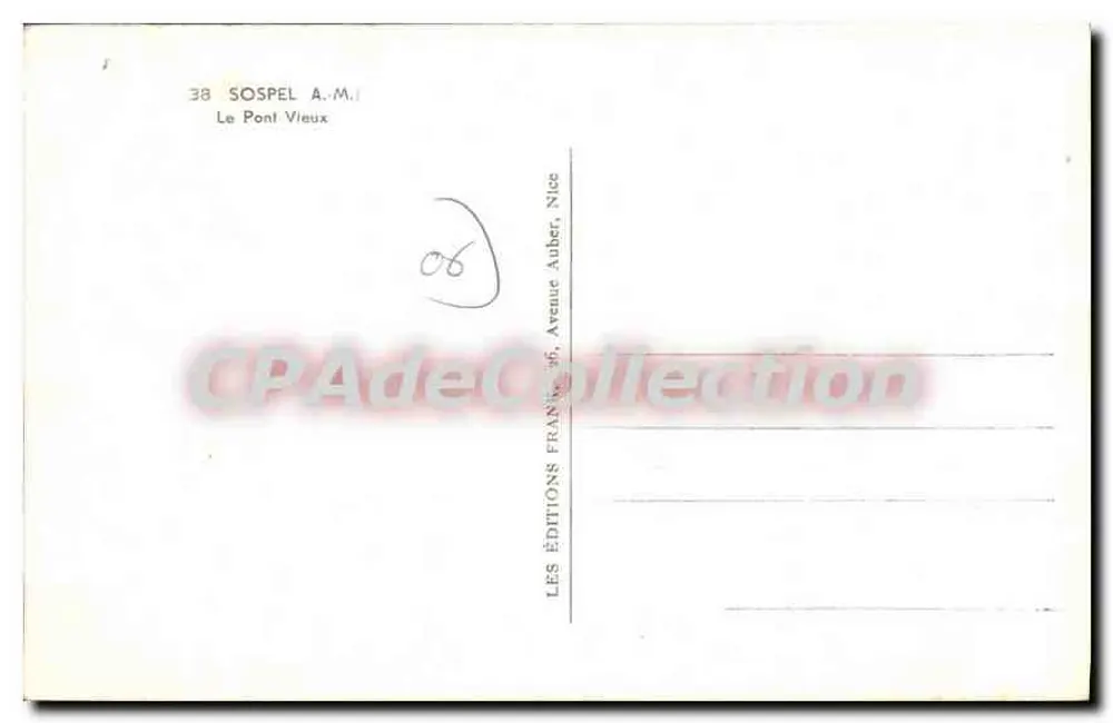 O Velho Ponte — Sospel — Edições Franks, Nice - Verso