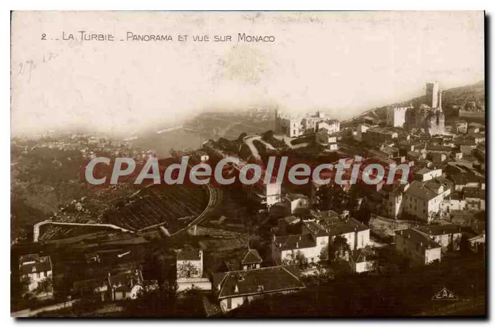 La Turbie — Panorama und Aussicht auf Monaco — Verlag C.A.P. - Vorderseite