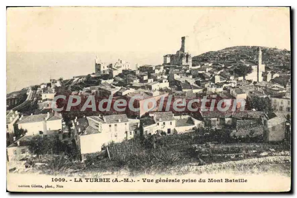 La Turbie (A.-M.) — Allgemeiner Blick vom Mont Bataille — Edition Giletta, photo., Nice, Nr. 1009 - Vorderseite