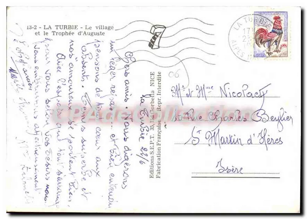 La Turbie — El pueblo y el Trofeo de Augusto — Ediciones NICE - Reverso