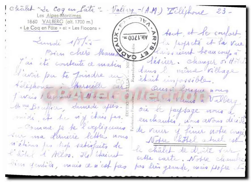 वैलबर्ग - द अल्प्स-मेरिटिम - चाटेल 'ले कोक एन पाटे' - एडिशन्स रेलिक्स - पीछे