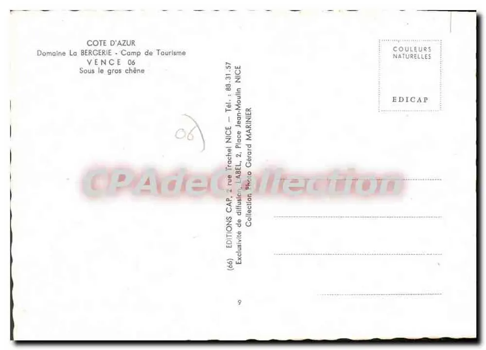 Domena La Bergerie — Obozowisko turystyczne — Vence (06) - Rewers